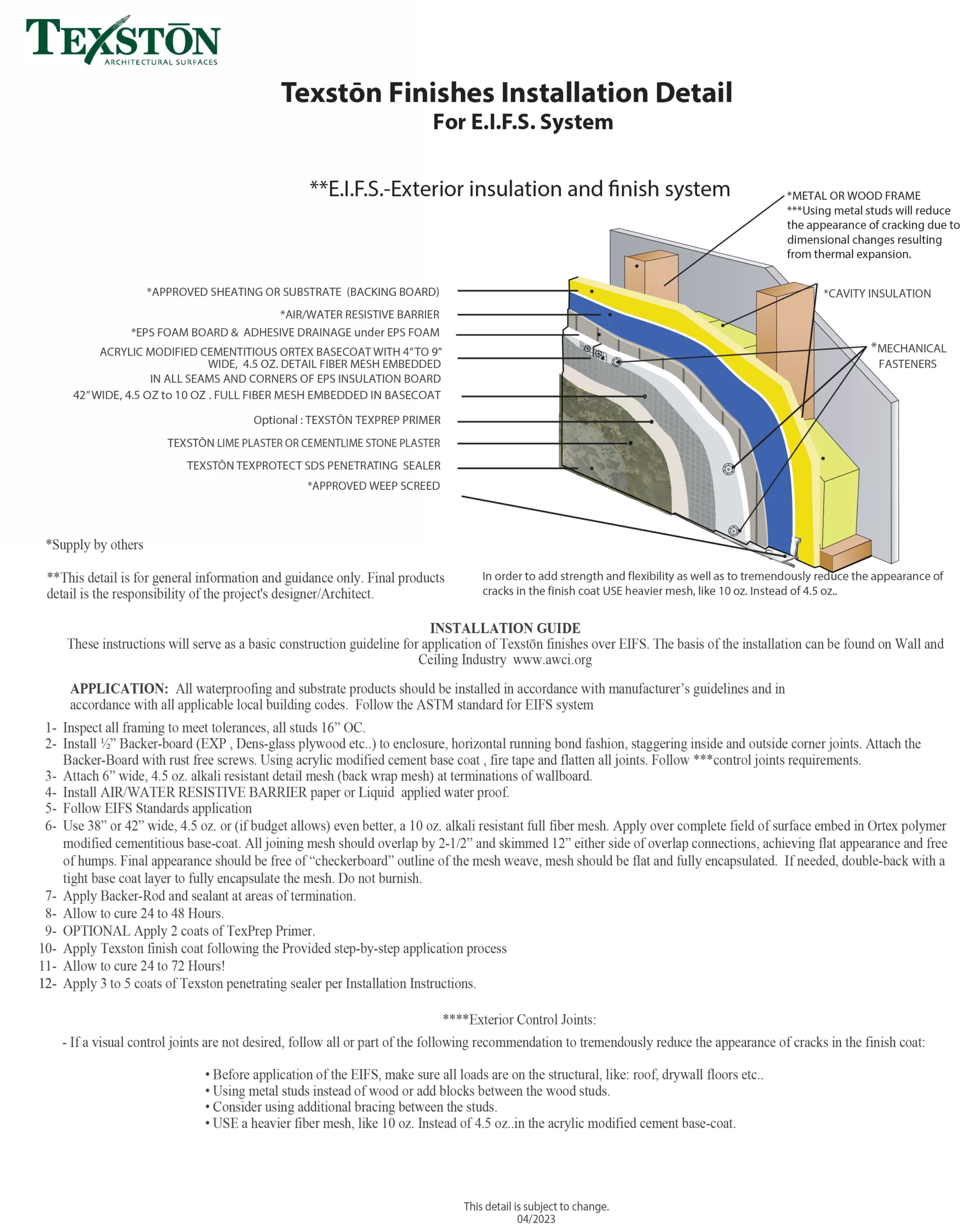 Technical Drawing For EIFS